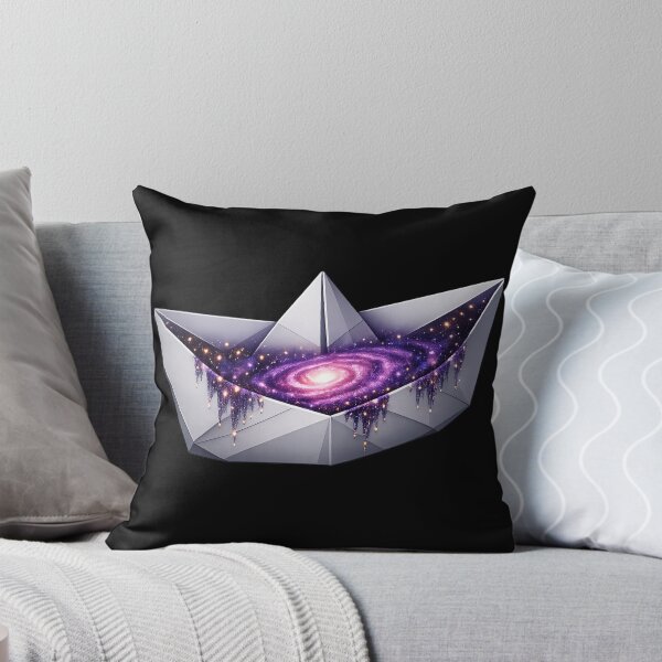 Item preview, Origami Paper Boat with Cosmic Spiral Galaxy 3D Art designed and sold by ArtoryWorks.