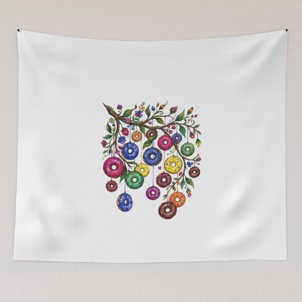 Item preview,  Whimsical Watercolor Donut Tree Branch designed and sold by SOUFIANE1991.