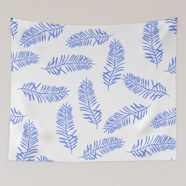 Item preview, Tossed BlueTropical Leaves Pattern designed and sold by altastudio.