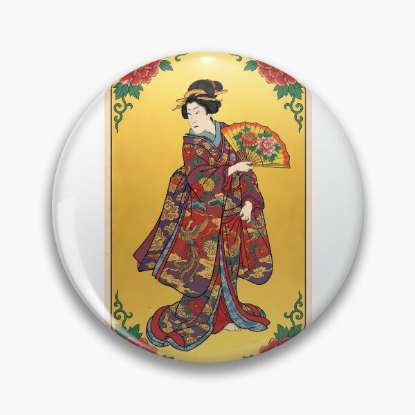 Item preview, Golden Kabuki Elegance: The Peony Fan Empress designed and sold by TokyoUkiyoHouse.