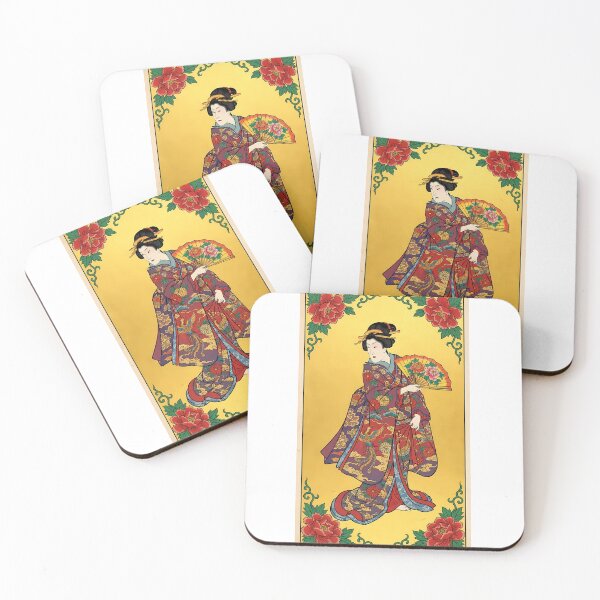 Item preview, Golden Kabuki Elegance: The Peony Fan Empress designed and sold by TokyoUkiyoHouse.
