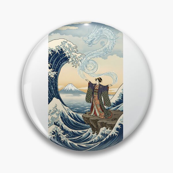 Item preview, The Great Wave Princess: Summoning the Water Dragon designed and sold by TokyoUkiyoHouse.