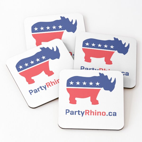 Item preview, Blue and Red Rhinoceros Silhouette with Stars designed and sold by Vulivoje6969.