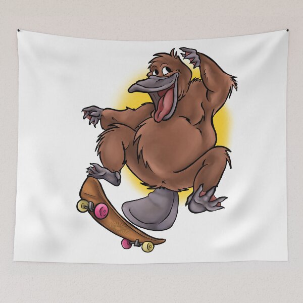 Item preview, Skateboarding platypus designed and sold by HoodRatSwagger.