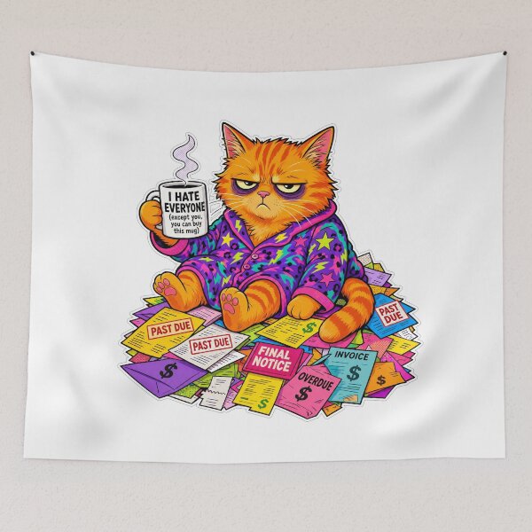 Item preview, funny inappropriate  Funny Grumpy Cat Coffee Mug Design | I Hate Everyone Sarcastic Cat Art designed and sold by Uglyandcute.