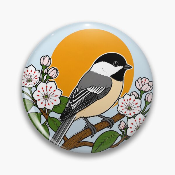 Item preview, New Hampshire Chickadee & Pink Lady Slipper Homage designed and sold by The-Drip-Studio.