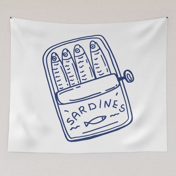 Item preview, tin of sardines designed and sold by PeachyLitchi.