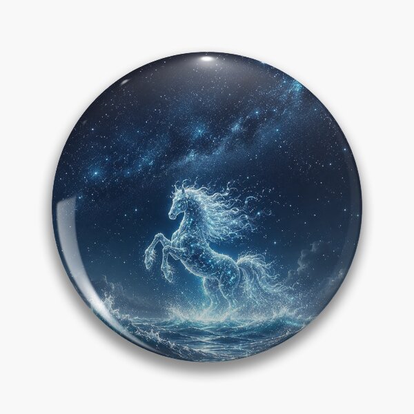 Item preview, Astral Tideglow: The Starlit Sea Stallion designed and sold by BlissBlvdShop.