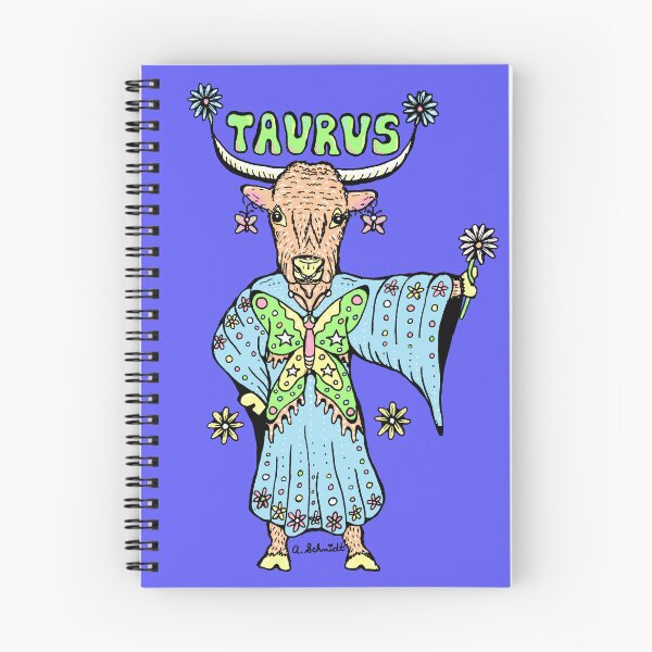 Item preview, Taurus Bull Astrology Zodiac Flower Power Original Art Illustration designed and sold by Intergalactic Unicorn: Art by Anna Schmidt.