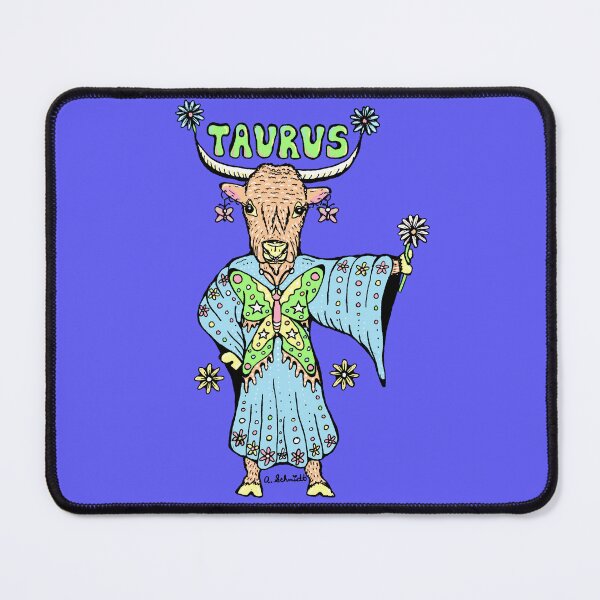 Item preview, Taurus Bull Astrology Zodiac Flower Power Original Art Illustration designed and sold by Intergalactic Unicorn: Art by Anna Schmidt.