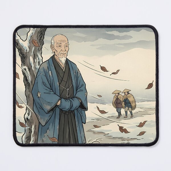 Item preview, Old Samurai Warrior Resisting Winter Wind - Ukiyo-e Art designed and sold by TokyoUkiyoHouse.