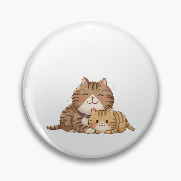 Item preview, Cuddly Tabby Cat Mom & Kitten Hug - Kawaii Animal Illustration designed and sold by Stickivo.