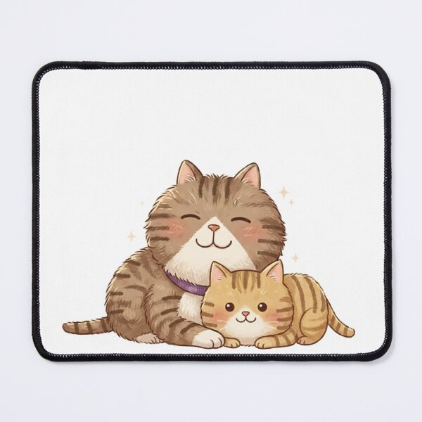 Item preview, Cuddly Tabby Cat Mom & Kitten Hug - Kawaii Animal Illustration designed and sold by Stickivo.