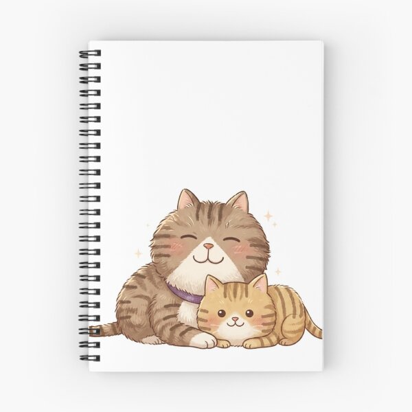 Item preview, Cuddly Tabby Cat Mom & Kitten Hug - Kawaii Animal Illustration designed and sold by Stickivo.