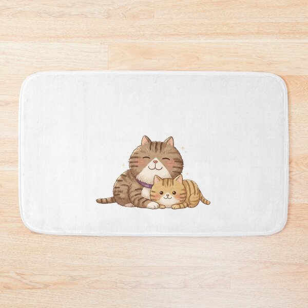 Item preview, Cuddly Tabby Cat Mom & Kitten Hug - Kawaii Animal Illustration designed and sold by Stickivo.