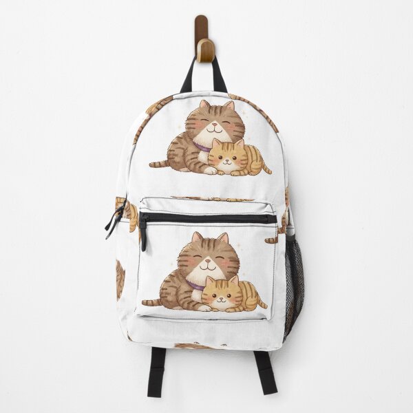 Item preview, Cuddly Tabby Cat Mom & Kitten Hug - Kawaii Animal Illustration designed and sold by Stickivo.