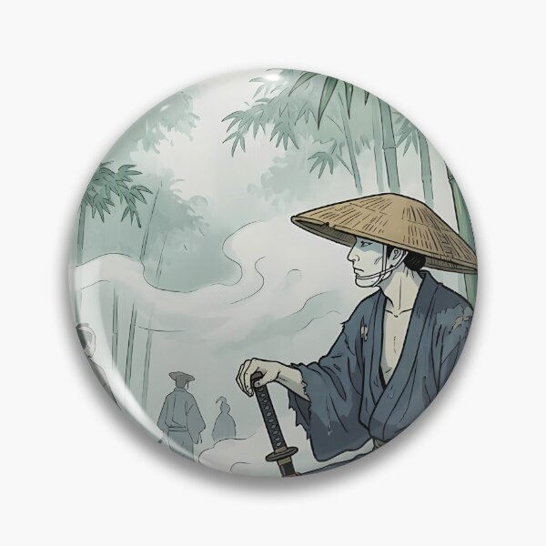 Item preview, Wandering Ronin Resting in Deep Bamboo Forest - Ukiyo-e Art designed and sold by TokyoUkiyoHouse.