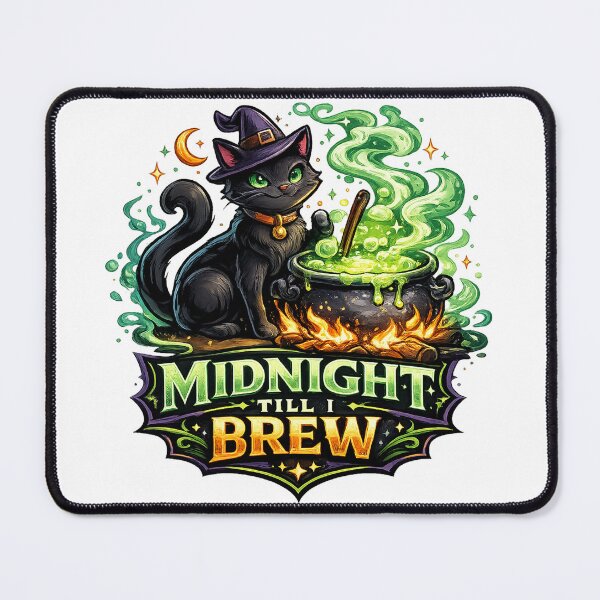 Item preview, Midnight Brew Black Cat Halloween Witch Vector designed and sold by wizooo411.