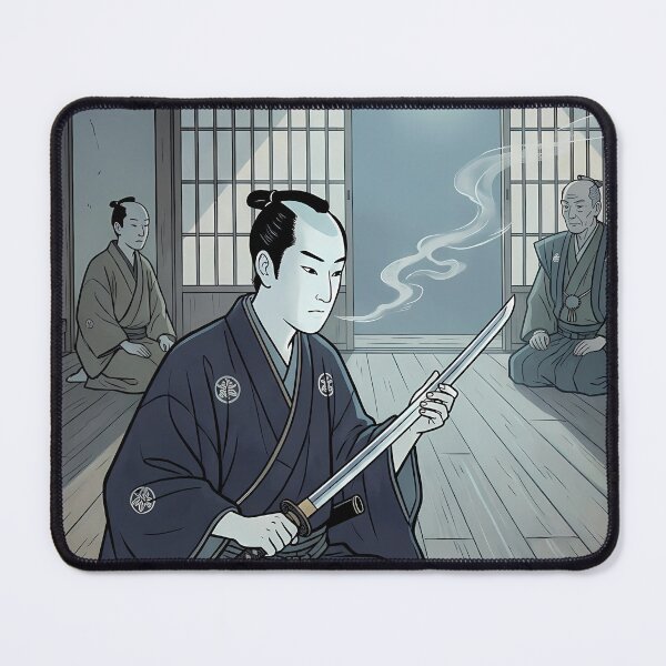 Item preview, Samurai Gazing at Katana Blade under Moonlight - Ukiyo-e Art designed and sold by TokyoUkiyoHouse.