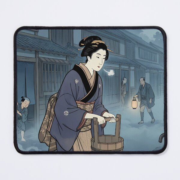 Item preview, Hermosa mujer en el pozo con reflejo en el agua - Arte Ukiyo-e designed and sold by TokyoUkiyoHouse.