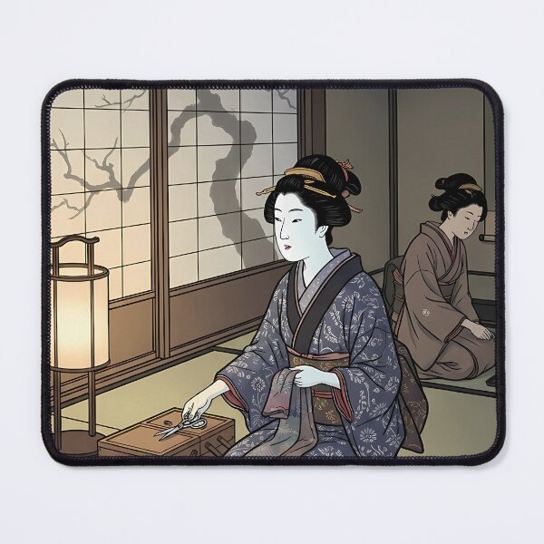 Item preview, Japanese Women Sewing in the Quiet Night - Ukiyo-e Art designed and sold by TokyoUkiyoHouse.