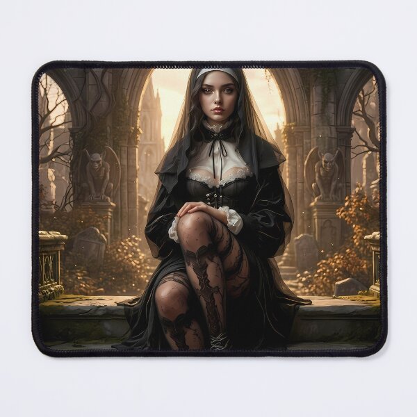 Item preview, Gothic Nun Dark Ruins Fantasy Art designed and sold by GalleryBrisArt.