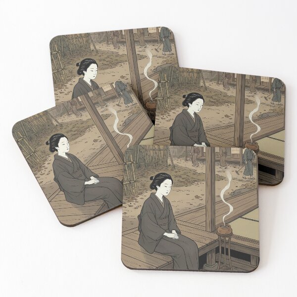 Item preview, Elegant Woman Watching Autumn Leaves from Engawa - Ukiyo-e Art designed and sold by TokyoUkiyoHouse.