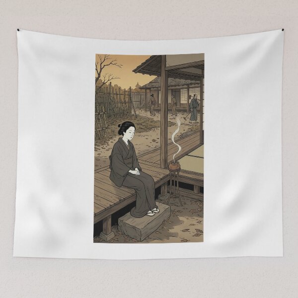 Item preview, Elegant Woman Watching Autumn Leaves from Engawa - Ukiyo-e Art designed and sold by TokyoUkiyoHouse.