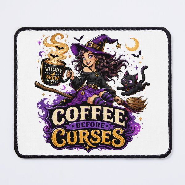 Item preview, Coffee Before Curses Funny Witch Halloween Vector designed and sold by wizooo411.