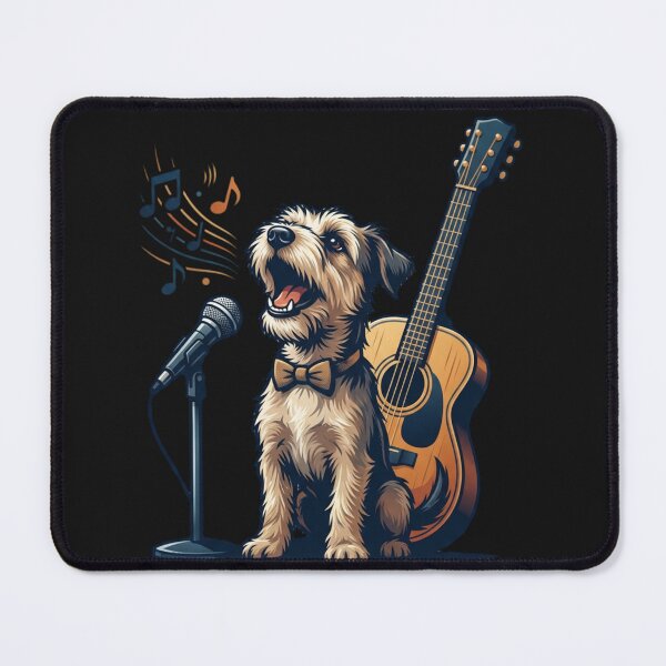 Item preview, Terrier Dog Singing Music with Guitar Artwork designed and sold by Tsugraf Designs.