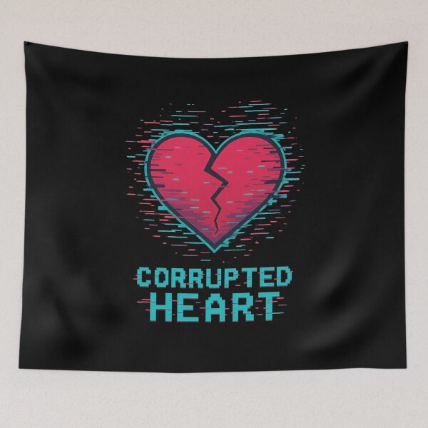 Item preview, Corrupted Heart – Glitch Pixel Break Symbol designed and sold by JupiterGlitchEmpire.