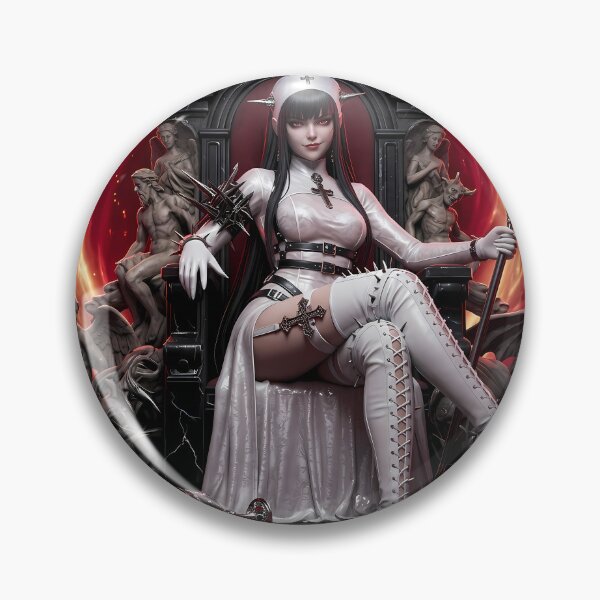 Item preview, White Gothic Nun Skull Throne Art designed and sold by GalleryBrisArt.