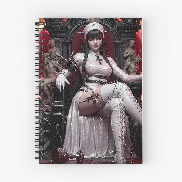 Item preview, White Gothic Nun Skull Throne Art designed and sold by GalleryBrisArt.