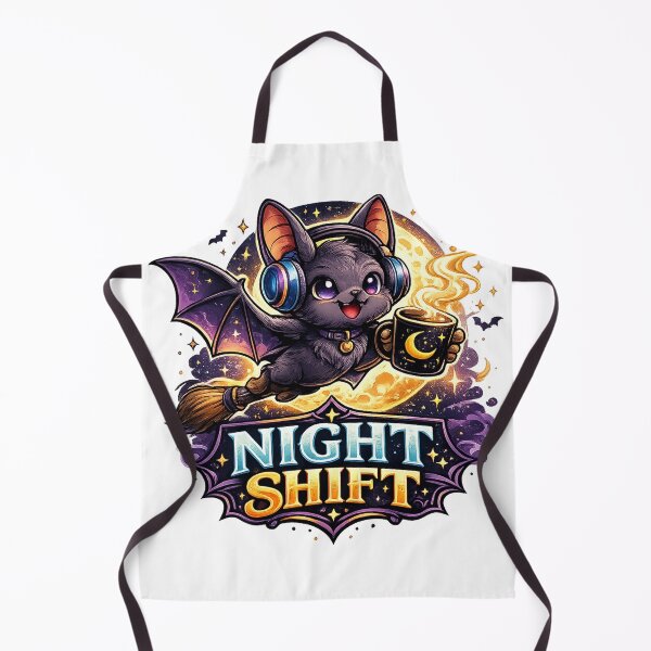 Item preview, Night Shift Funny Halloween Bat Vector designed and sold by wizooo411.