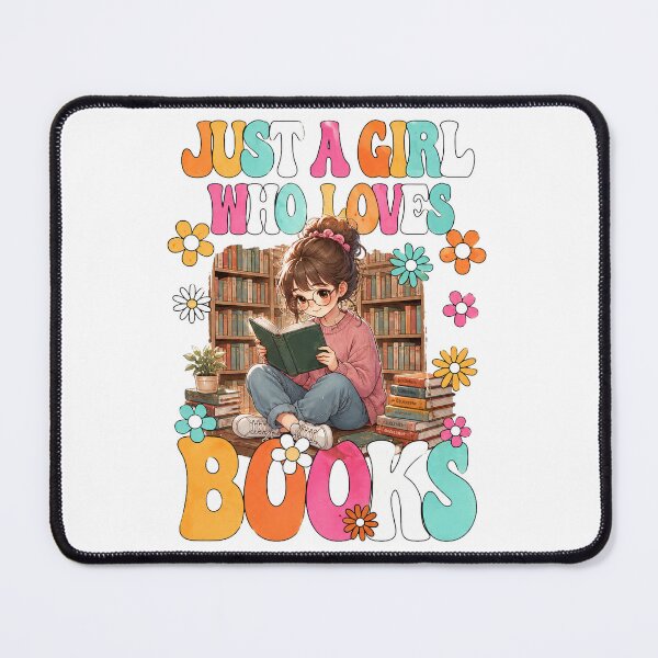 Item preview, Just A Girl Who Loves Books Cute Retro Book Lover designed and sold by QuiteOrbit.