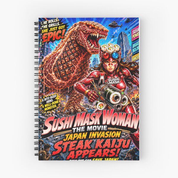 Item preview, SUSHI MASK WOMAN: Epic Battle Against The Steak Kaiju designed and sold by Japan Cyberpunk Universe & Surreal Characters.