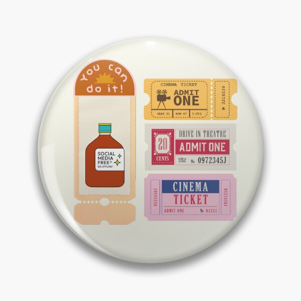 Item preview, Social Media Free Vintage Cinema Ticket Stub designed and sold by Akira Design Store.
