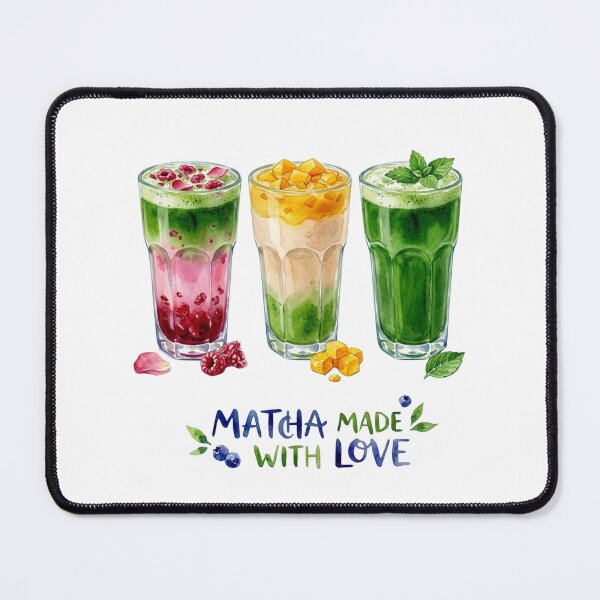 Item preview, Watercolor Matcha Iced Drinks Trio Art Print designed and sold by VibranPalette.