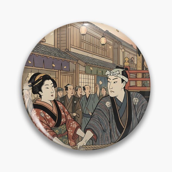 Item preview, Vibrant Traditional Japanese Festival: Pulling the Matsuri Float - Ukiyo-e Art designed and sold by TokyoUkiyoHouse.