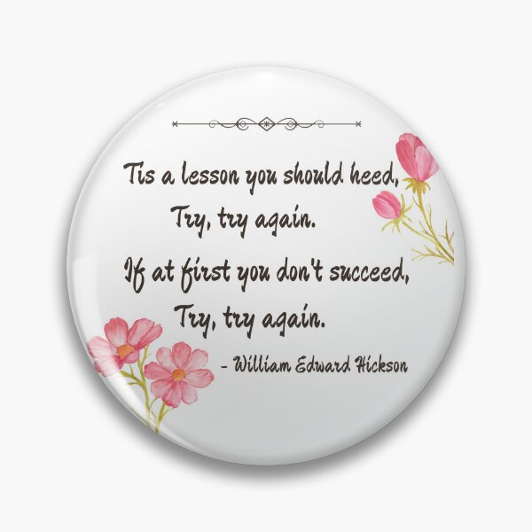 Item preview, Try and Try Again Motivational Quote Sticker designed and sold by Usagi-Kun.