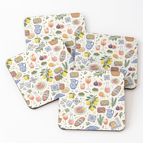 Item preview, Vintage Sardine Tin & Lemon Pattern – Italian Aperitivo Art designed and sold by OpenDreamArts.