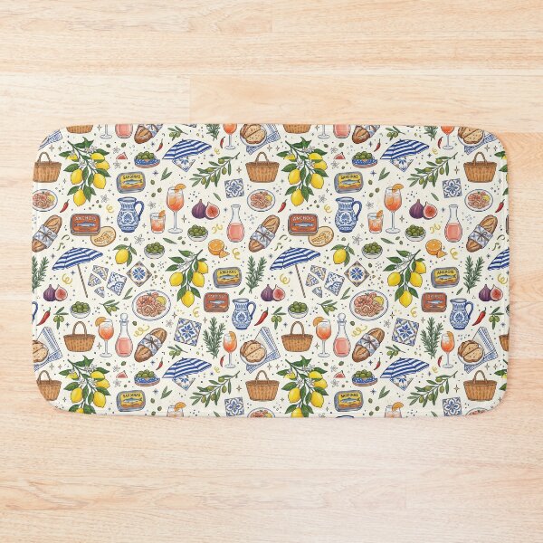 Item preview, Vintage Sardine Tin & Lemon Pattern – Italian Aperitivo Art designed and sold by OpenDreamArts.