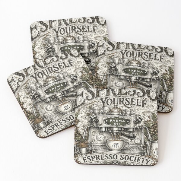 Item preview, Espresso Yourself Vintage Coffee Machine Art #2 designed and sold by Sal Brasil Cultura ® .