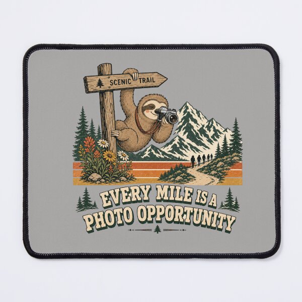 Item preview, Every Mile Is a Photo Opportunity Funny Sloth Hiking Photographer designed and sold by freshwear design.
