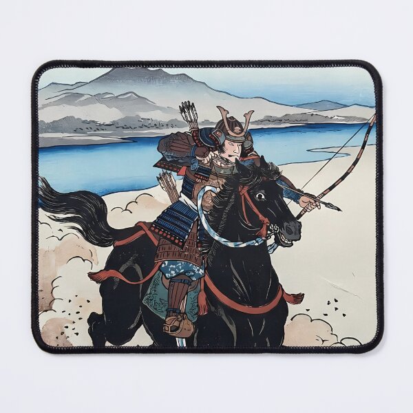 Item preview, Samurai Warrior on Galloping Black Horse - Traditional Ukiyo-e Art designed and sold by TokyoUkiyoHouse.