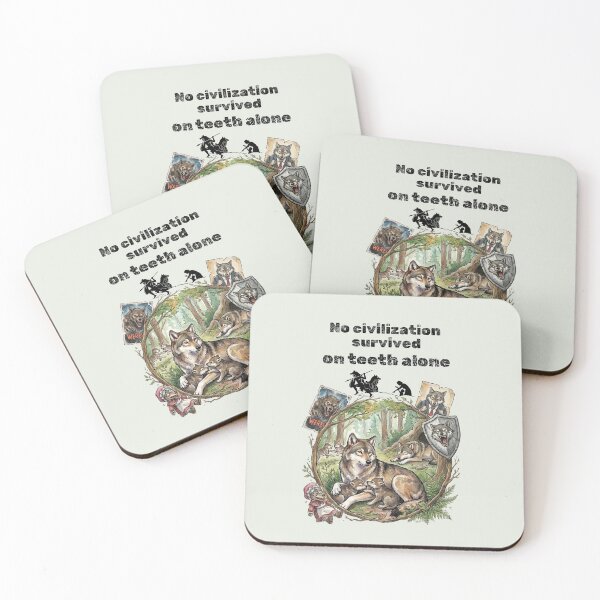 Item preview, No Civilization Survived on Teeth Alone Wolf designed and sold by Alternative to Sapiens.