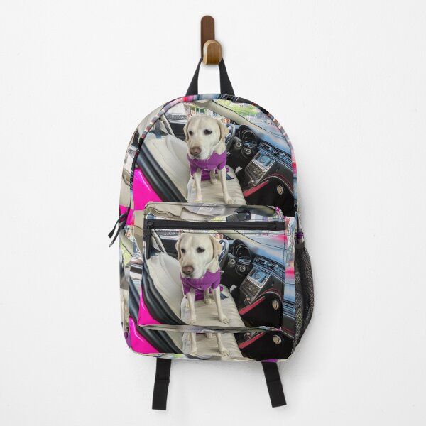 Item preview, Labrador in a pink car designed and sold by Bloom Sketcher$.