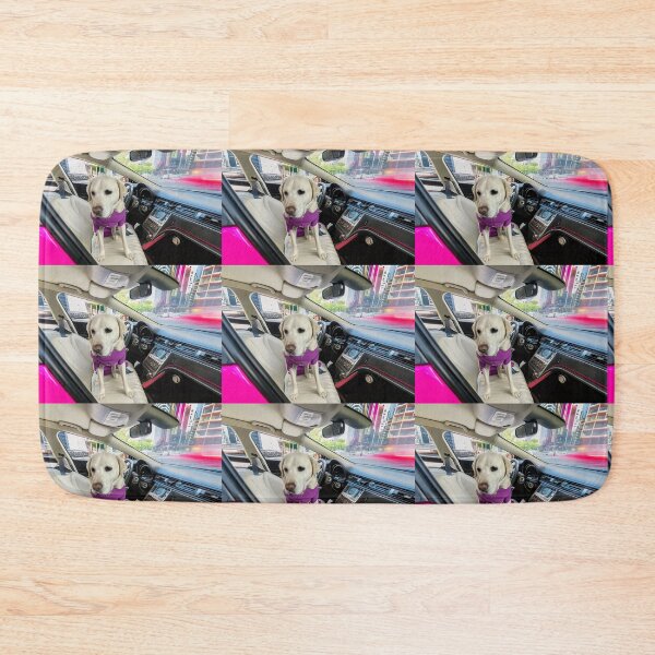 Item preview, Labrador in a pink car designed and sold by Bloom Sketcher$.