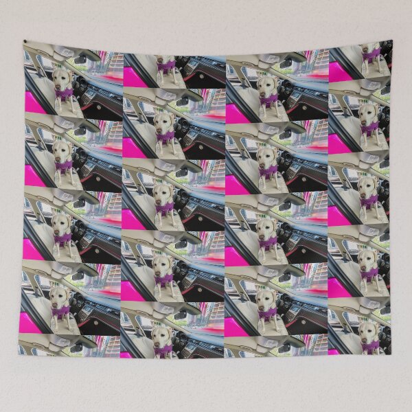 Item preview, Labrador in a pink car designed and sold by Bloom Sketcher$.