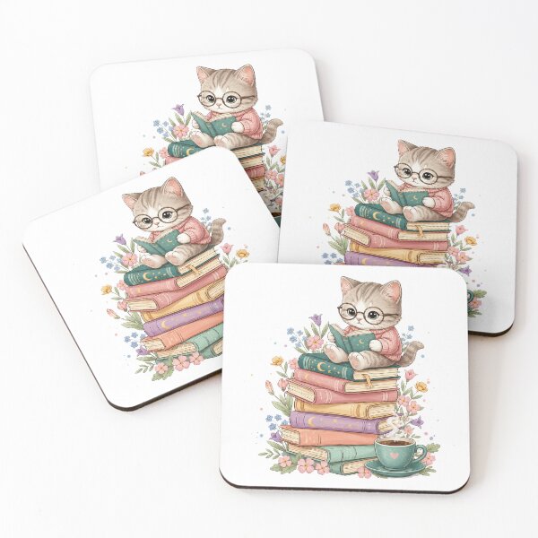 Item preview, Cute Reading Cat Vintage Book Lover Graphic designed and sold by QuiteOrbit.